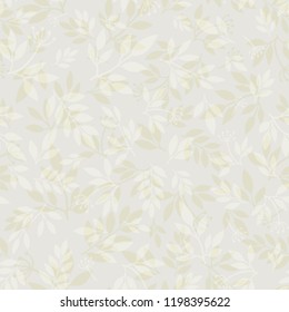 Seamless pattern with  leaves and branches for fabric, textile, wrapping paper, card, invitation, wallpaper, web design, background. 