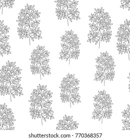 Seamless pattern of leaves and branches. Vector EPS 10.