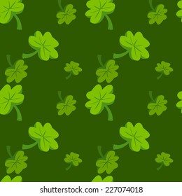 Seamless pattern from leaves of clover. St. Patrick's Day.