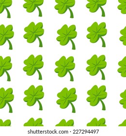 Seamless pattern from leaves of clover. St. Patrick's Day.