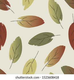 Seamless pattern. Leaves. Color print.