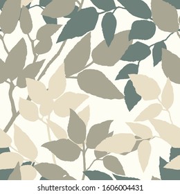 Seamless pattern. Leaves. Color print.