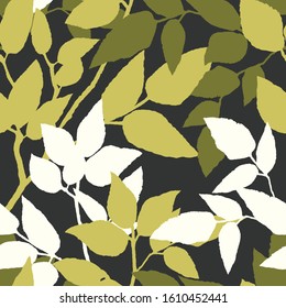 Seamless pattern. Leaves. Color print.