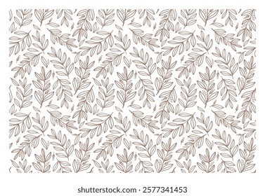 Seamless pattern with leaves. Contour leaves beautiful background. Great for cards, banner, textile, wallpaper - vector design