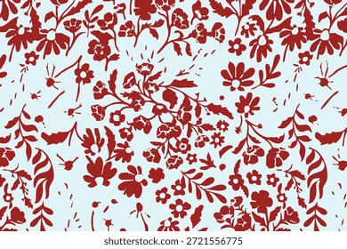 Patrón sin fisuras con hojas y rizos. Fondo floral abstracto monocromo. Textura elegante