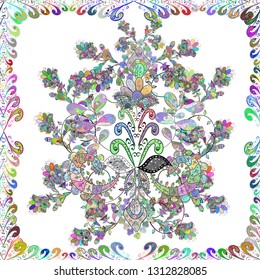 Seamless pattern with leaves. Cute elegant flowers Vector illustration. Decorative floral elements for invitation and postcard design. Background for poster or cover. Figure for textiles.