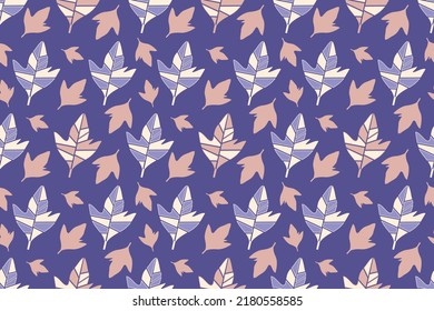 Seamless pattern with leaves. Cute elegant flowers vector illustration. Background for poster or cover. Figure for textiles. Decorative floral elements for invitation and postcard design.