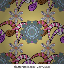 Seamless pattern with leaves. Cute elegant flowers Vector illustration. Figure for textiles. Decorative floral elements for invitation and postcard design. Background for poster or cover.