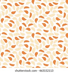 Seamless pattern with  leaves. Decorative autumn background. Plant ornament.