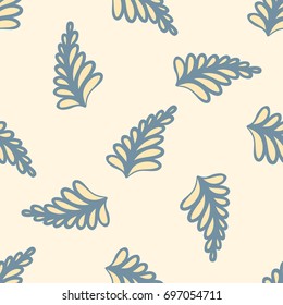 Seamless pattern with  leaves. Decorative floral background. Autumn plant ornament.