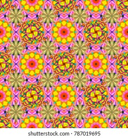 Seamless pattern with leaves. Decorative floral elements for invitation and postcard design. Background for poster or cover. Cute elegant flowers Vector illustration. Figure for textiles.