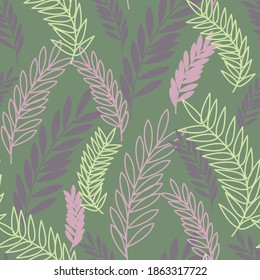 seamless pattern with leaves. Designer wrapping paper, wallpaper, decorative prints, scrapbook
