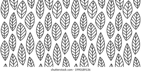 Seamless pattern of leaves of different shapes. Modern  design for paper, cover, fabric, interior decor and other users.