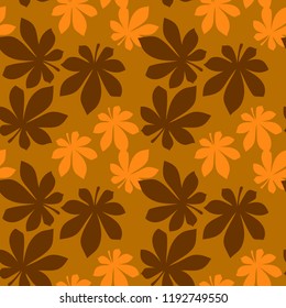Seamless pattern with leaves. Endless elegant texture with leaves. Tempate for design fabric, backgrounds, wrapping paper, package, cover
