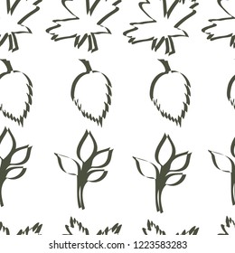Seamless pattern with leaves. Endless texture for autumn design, decoration, greeting cards, posters, invitations, advertisement.