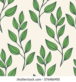 Seamless pattern with leaves. Floral seamless pattern. Leaf pattern. Vector.