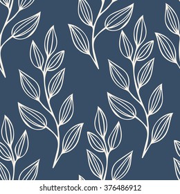 Seamless pattern with leaves. Floral seamless pattern. Leaf pattern. Vector.