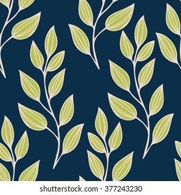 Seamless pattern with leaves. Floral seamless pattern. Leaf pattern. Vector
