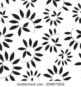 Seamless pattern with leaves. Floral print. 