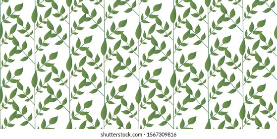 Seamless pattern with leaves. Floral pattern for wallpaper or fabric. Botanic tile.