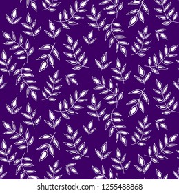 Seamless pattern with leaves and flowers