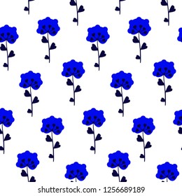 Seamless pattern with leaves and flowers
