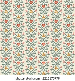 seamless pattern with leaves, flowers and floral elements. Autumn pattern design. Good for printing. Vector wallpaper.