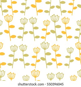 Seamless pattern with leaves. Flowers vector illustration. Background for poster or cover. Figure for textiles.