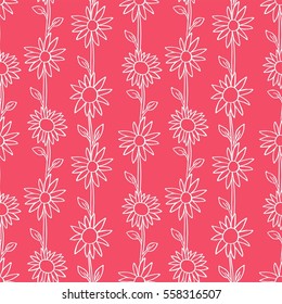 Seamless pattern with leaves. Flowers vector illustration. Background for poster or cover. Figure for textiles. 