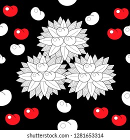 Seamless pattern leaves and fruits. Illustration for fabrics, phone case paper, gift packaging, textiles, interior design, cover.