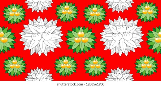 Seamless pattern leaves and fruits. Illustration for fabrics, phone case paper, gift packaging, textiles, interior design, cover