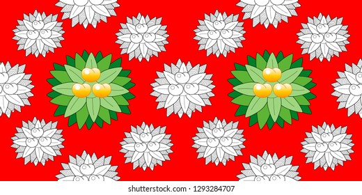 Seamless pattern leaves and fruits. Illustration for fabrics, phone case paper, gift packaging, textiles, interior design, cover.