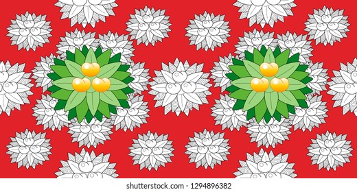 Seamless pattern leaves and fruits. Illustration for fabrics, phone case paper, gift packaging, textiles, interior design, cover.Web