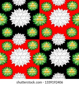 Seamless pattern leaves and fruits. Illustration for fabrics, phone case paper, gift packaging, textiles, interior design, cover.