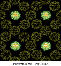 Seamless pattern leaves and fruits. Illustration for fabrics, phone case paper, gift packaging, textiles, interior design, cover.
