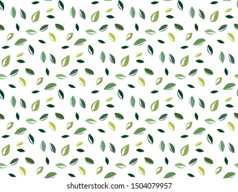 seamless pattern with leaves green shade