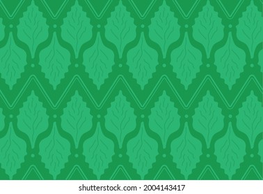 Seamless Pattern Leaves Hand Brush and Line