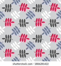 Seamless pattern leaves. Hand drawn Botanical background. Vector illustration