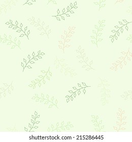 Seamless pattern with leaves. Hand drawn background. Vector illustration for your design