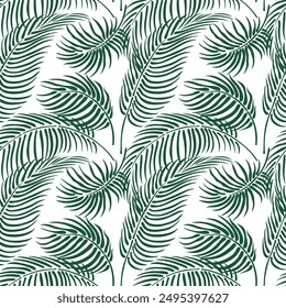 Seamless pattern with  leaves. Hand drawn tripic flat illustration.