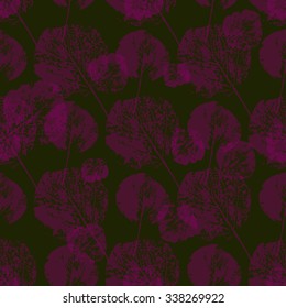 Seamless  pattern with leaves. Hand drawn background. 