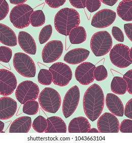 Seamless pattern with leaves. Hand-drawn color composition. Vector drawing.