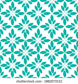 Seamless pattern with leaves isolated. Flat vector stock illustration. Texture, pattern, ornament with green leaves. Deciduous endless pattern. Illustration for printing on fabric, texture