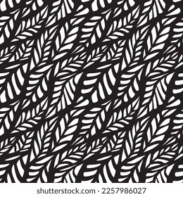 Seamless pattern leaves for laser plotter cutting. Vector.