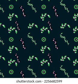Seamless pattern with leaves. Leaf element with Vector illustration.