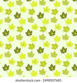 Seamless pattern, leaves, maple leaves, ornament, texture, contours