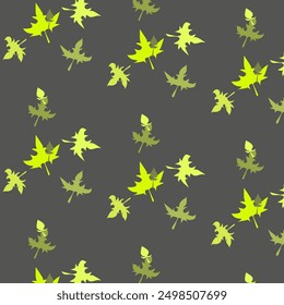 Seamless pattern, leaves, maple leaves, ornament, texture, contours