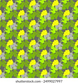 Seamless pattern, leaves, maple leaves, ornament, texture, contours, grape leaves