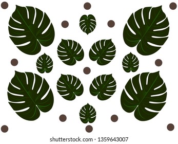 Seamless pattern of leaves monstera - design for fabric and textile. Vector - eps.10