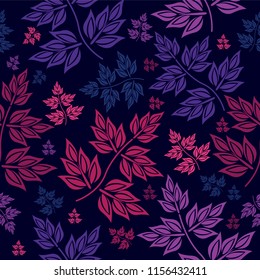 Seamless pattern with leaves motif with very beautiful colors. Seamless pattern with tropical leaves motifs